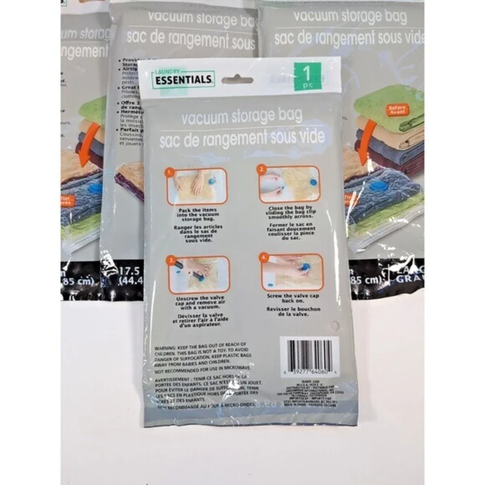 Laundry Essentials Large Vacuum Seal Storage Bags 17.5 x 27.5 Inches‎ Set of 7
